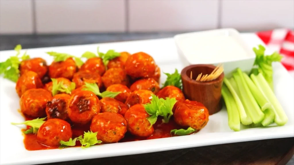 Baked Buffalo Chicken Meatballs