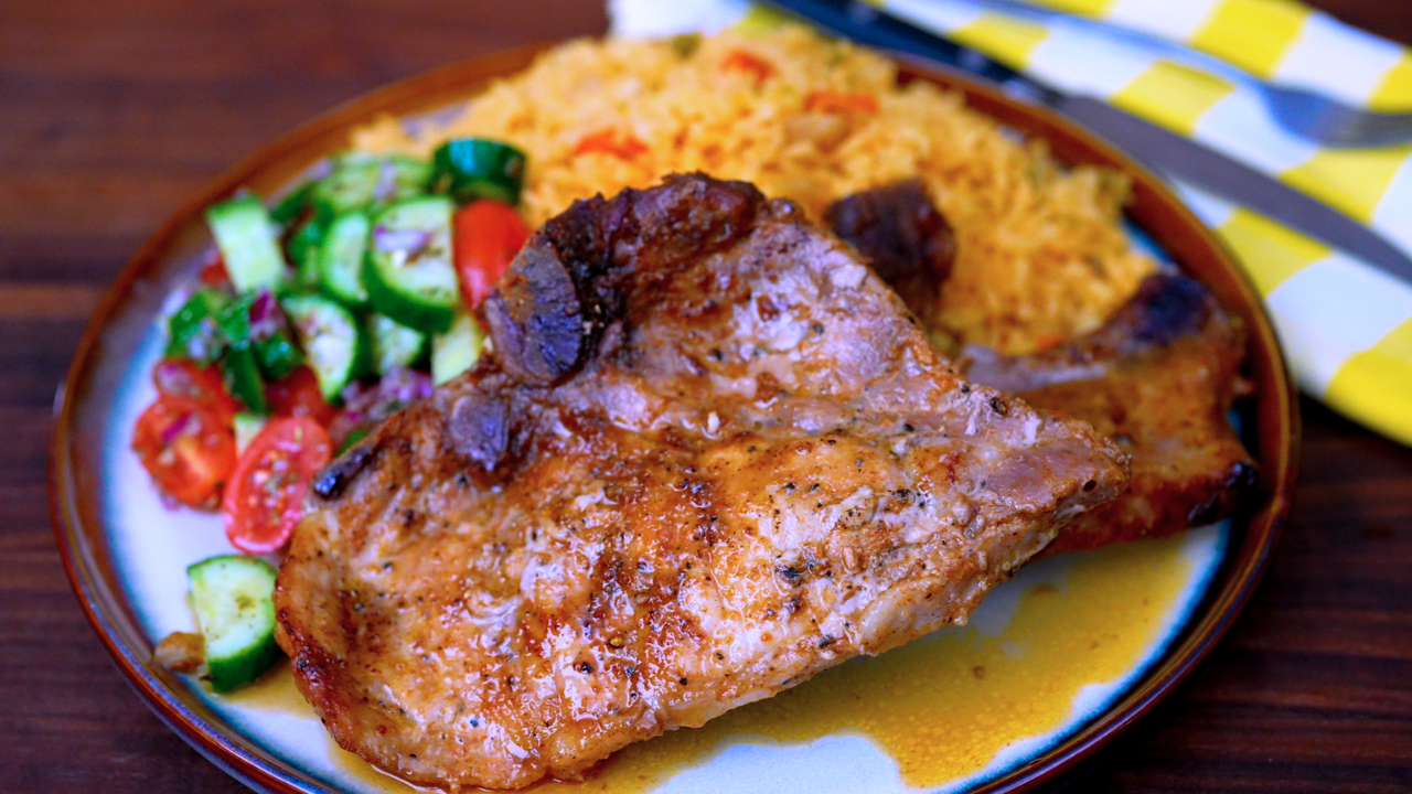 Oven Roasted Cajun Honey-Butter Pork Chops