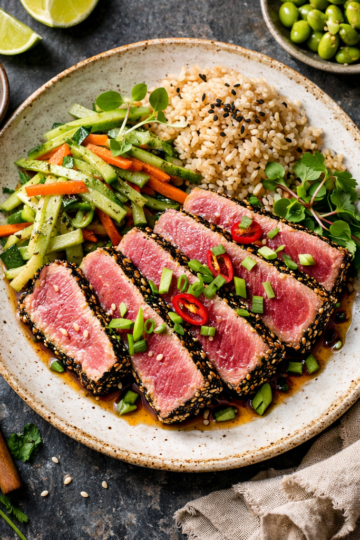 The Most Amazing Asian Seared Tuna healthy recipe step by step