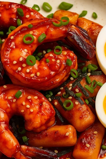 Korean Gochujang Shrimp | Crispy Rice Cakes Recipe — Kelvin's Kitchen