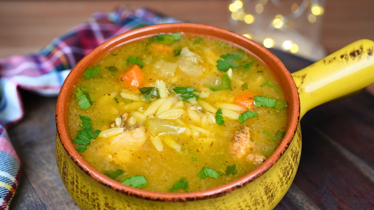 Lemon Chicken Orzo Soup