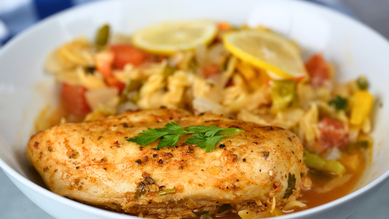 Lemon Chicken and Orzo Casserole