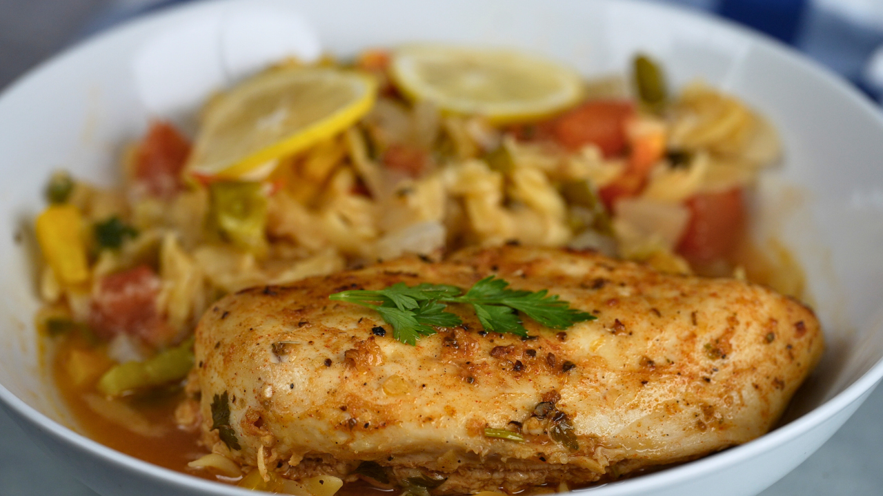 Lemon Chicken and Orzo Casserole