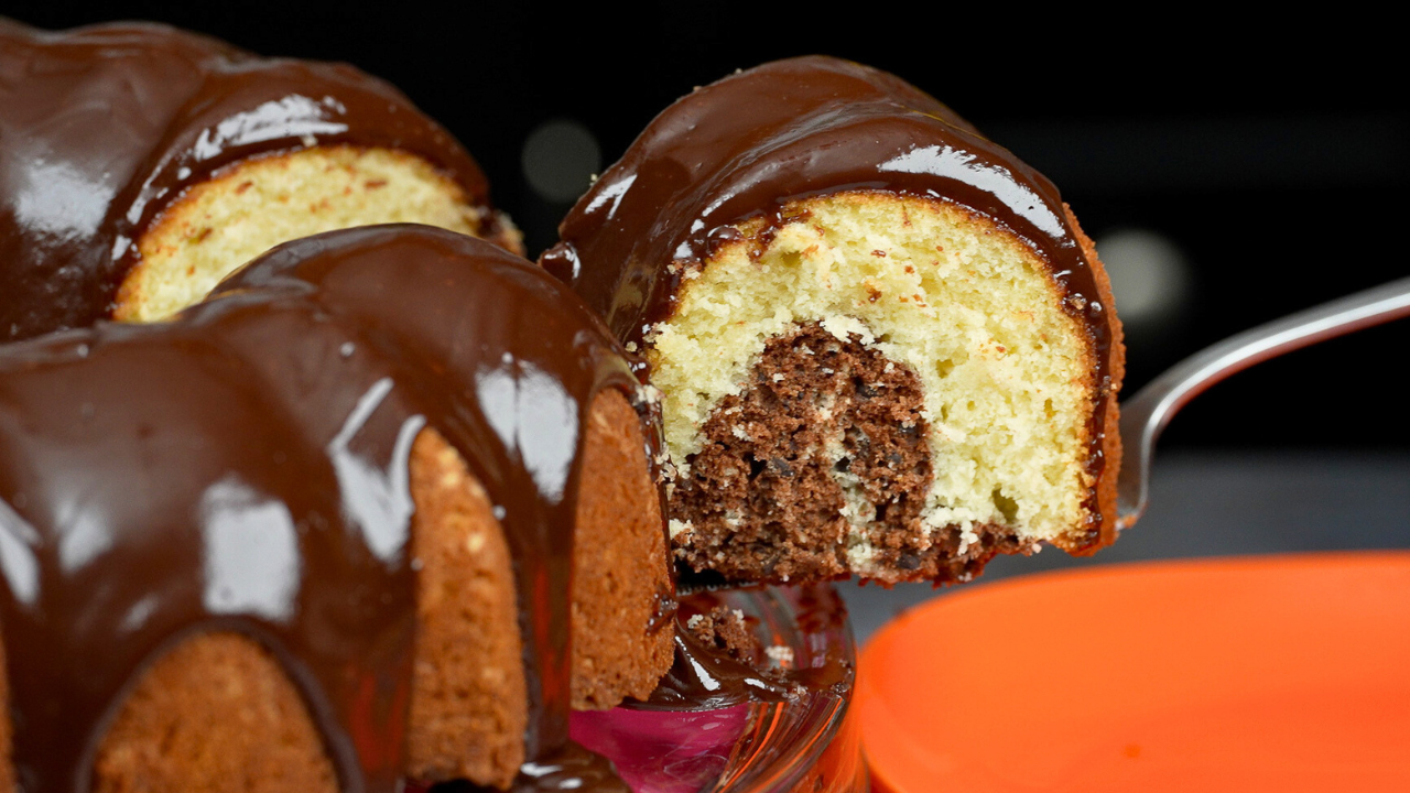 Marble Cake with Rich Chocolate Glaze