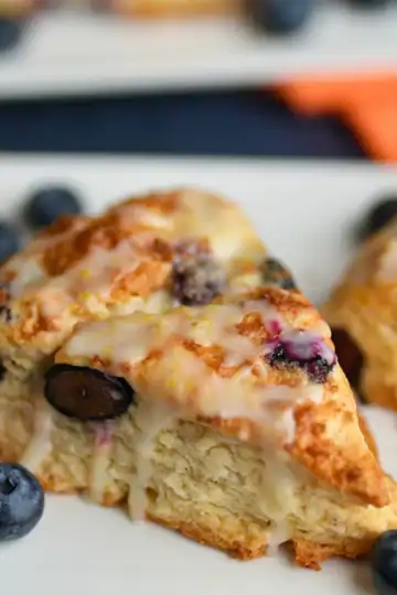 Blueberry Scones Recipe | Buttery with Lemon Glaze — Kelvin's Kitchen