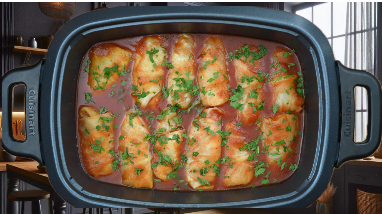 Slow Cooker Stuffed Cabbage Rolls