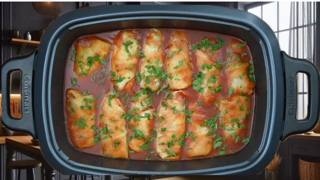 Slow Cooker Stuffed Cabbage Rolls