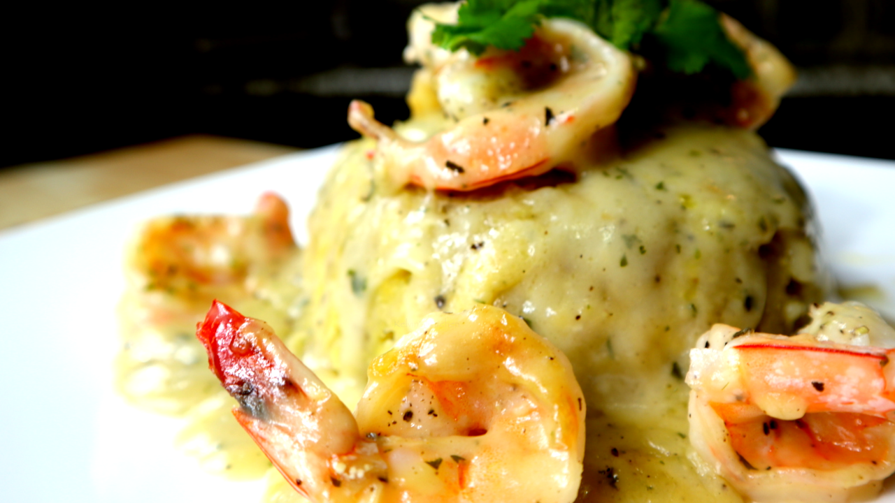 Garlic Shrimp Mofongo