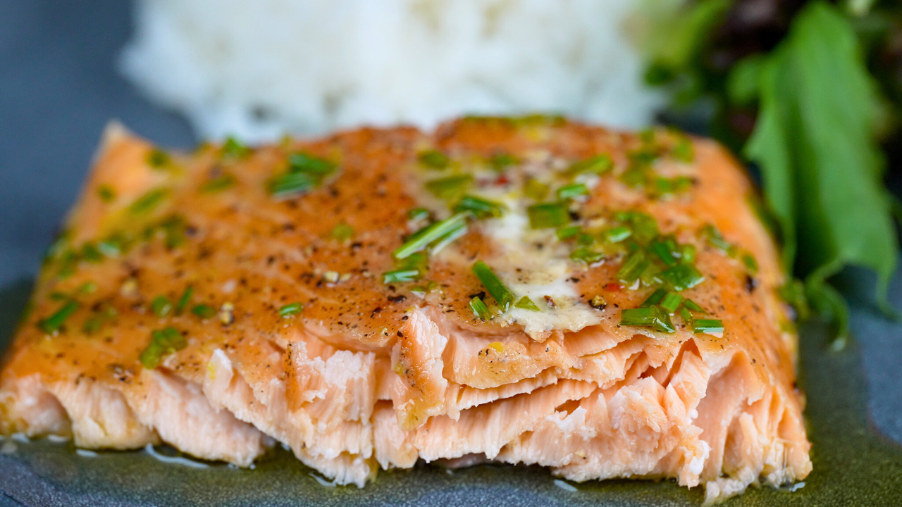 Slow Roasted Salmon with Chives and Lemon