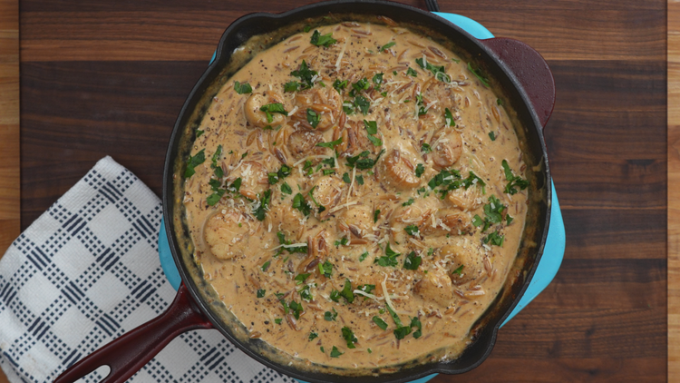 Creamy Scallop Orzo