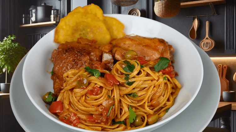 Dominican Spaghetti con Pollo