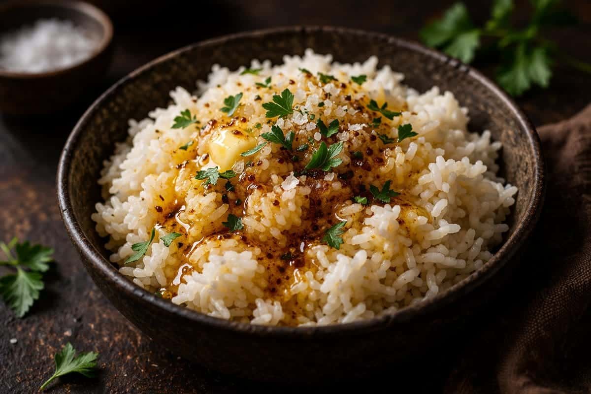 Buttery rice with fresh herbs