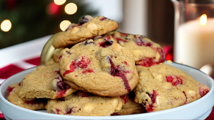 Festive White Chocolate Cranberry Cookies