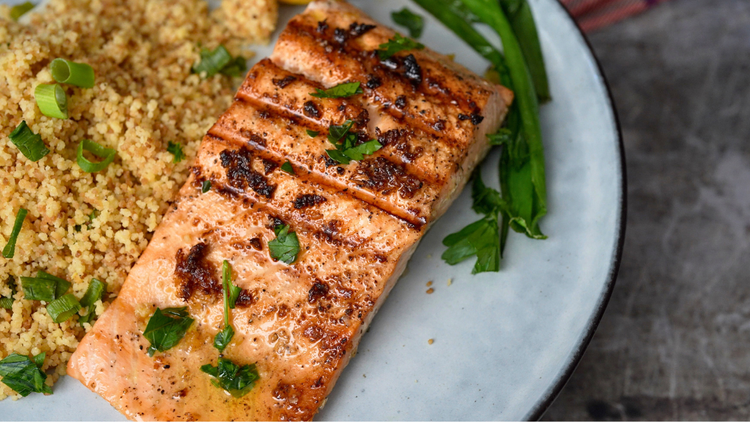 Garlic Butter Salmon with Lemon-Herb Couscous