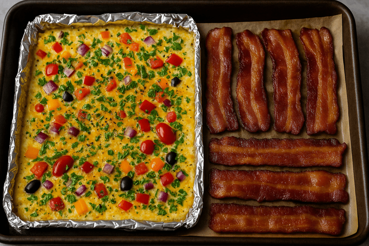 Lazy Day Breakfast — Sheet Pan Eggs & Bacon