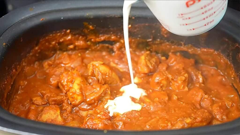 Adding cream to slow cooker butter chicken