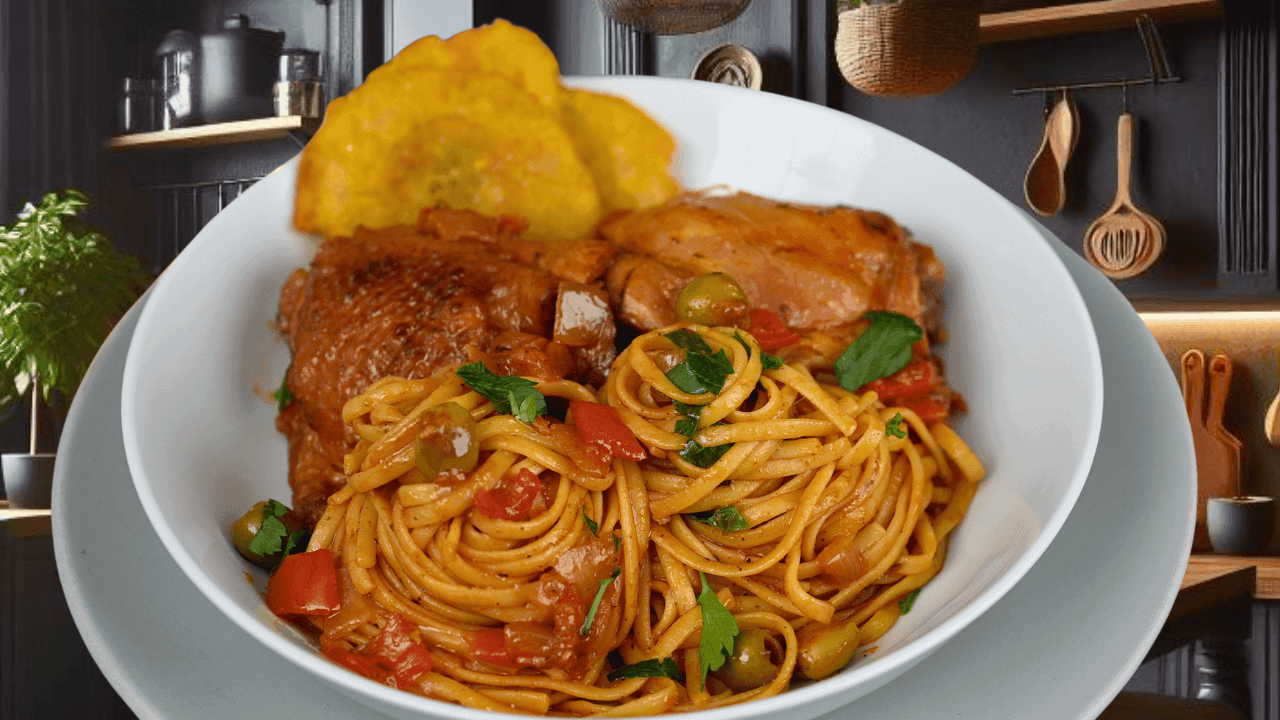 Dominican Spaghetti con Pollo - step 1