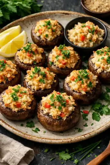 crab stuffed mushrooms lovers favorite