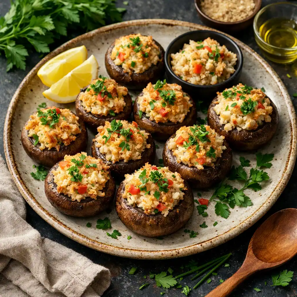 crab stuffed mushrooms lovers favorite
