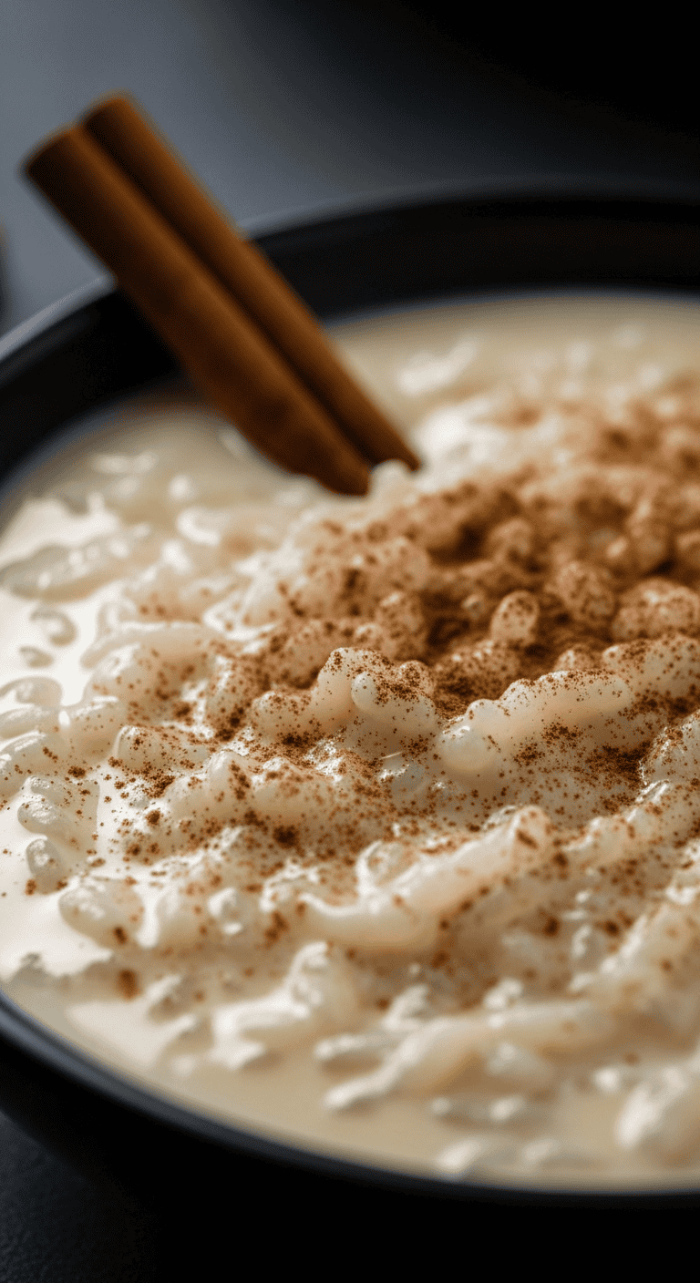 Close-up of Arroz con Leche Dominicano