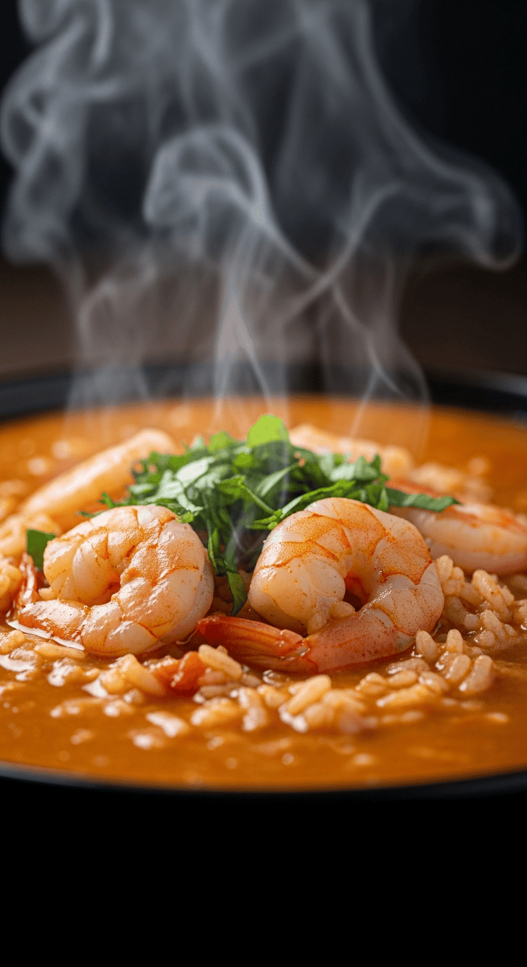 Close-up of Asopao de Camarones