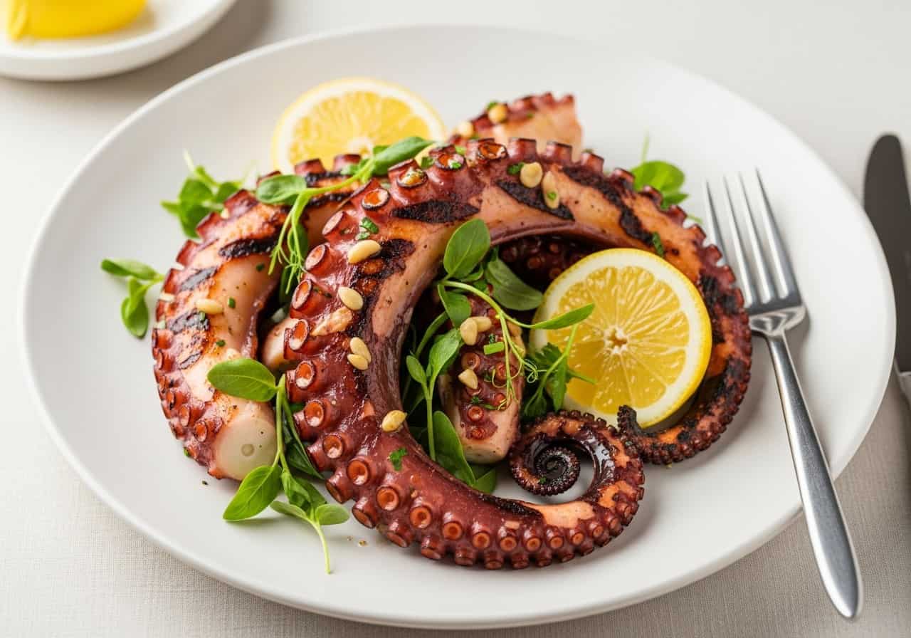 Best Grilled Octopus Recipe — food photography