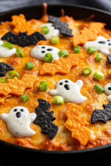 Buffalo Chicken Skillet Dip Halloween Idea — food photography