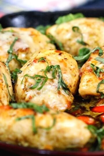 Chicken pesto roll ups