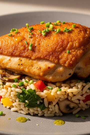 Crispy Chicken & Rice Bake (No Canned Soup) — food photography