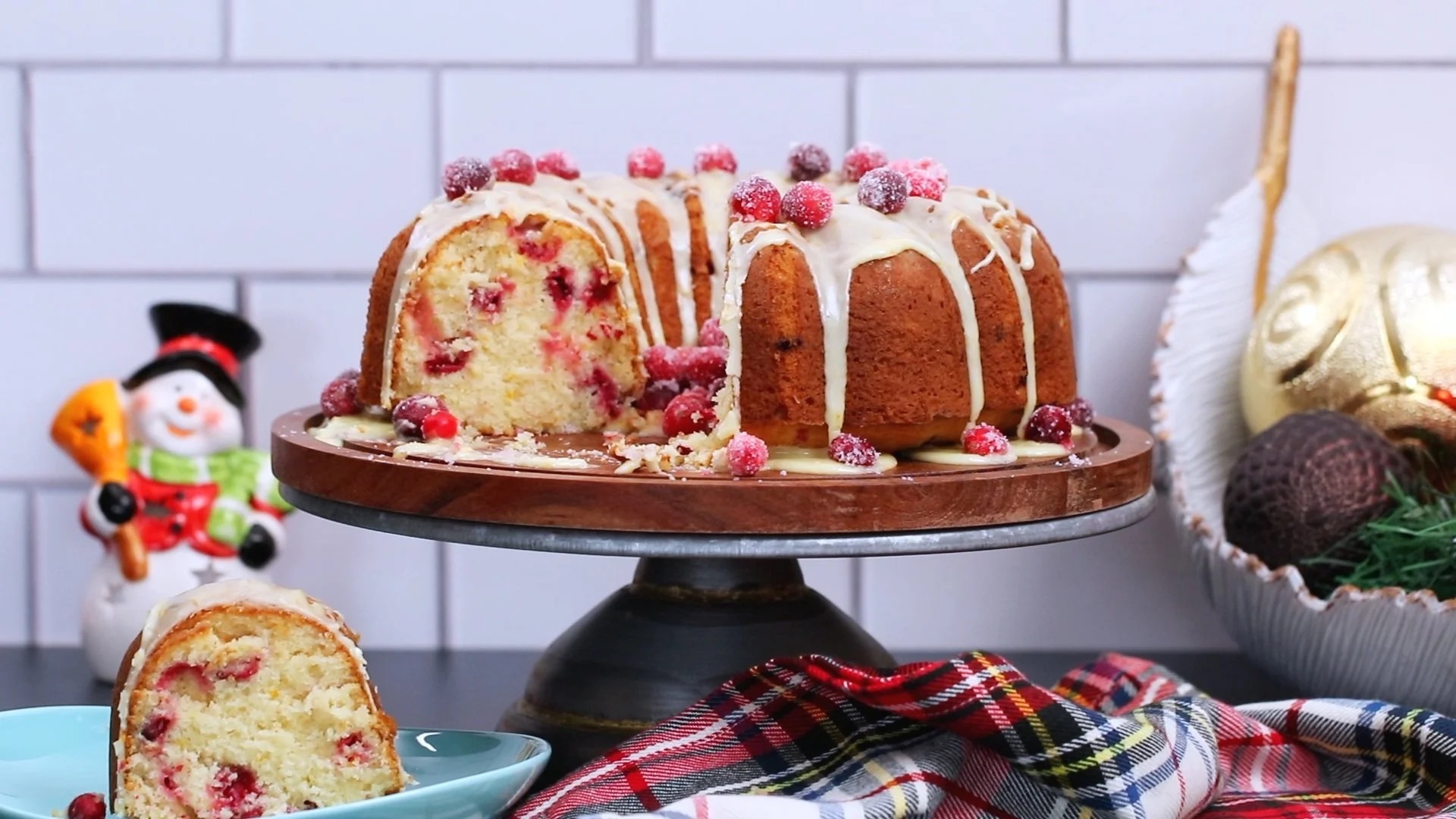 Christmas cranberry orange cake