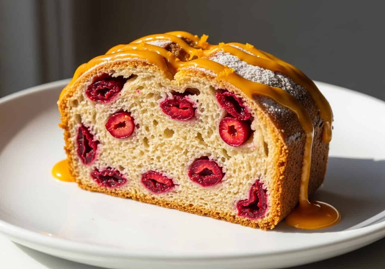 Cranberry Bread with Orange Glaze Cranberry Bread with Orange Glaze — food photography