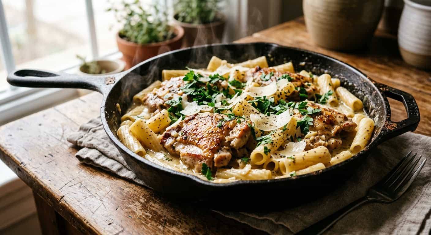Creamy Garlic Butter Chicken Pasta (30-Minute One Pan)