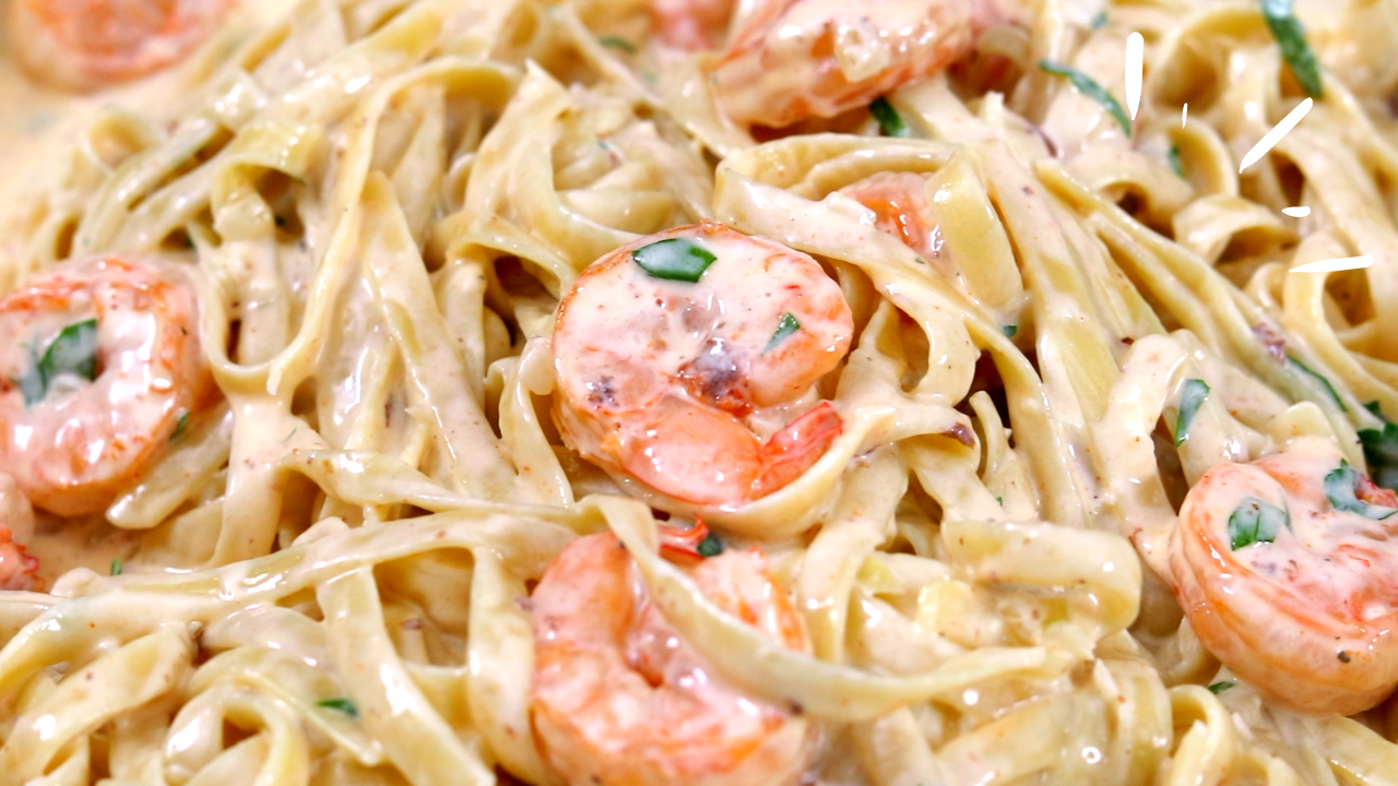 Creamy shrimp alfredo