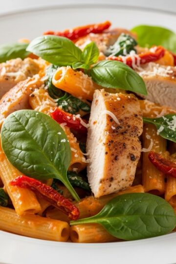 Creamy Tuscan Chicken Pasta — food photography