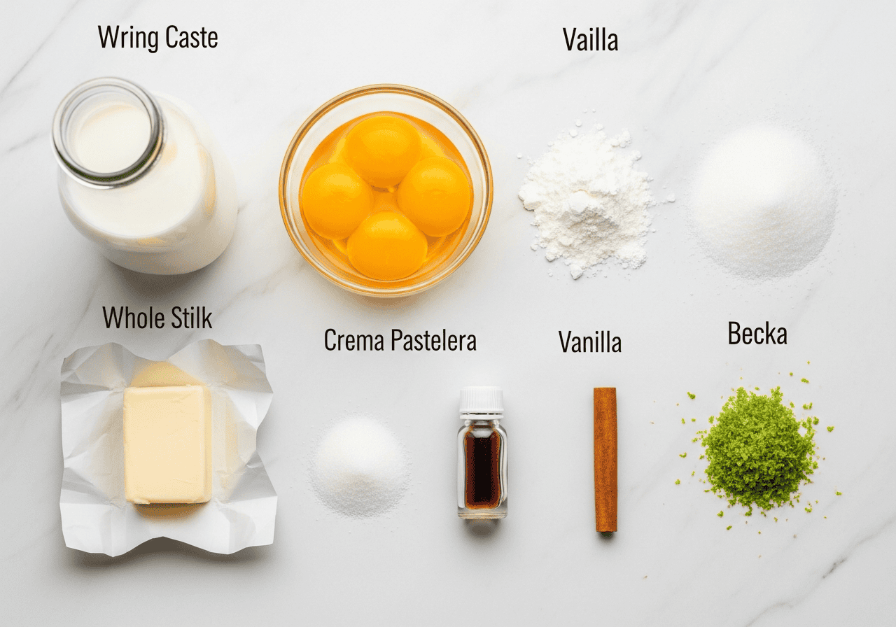 Ingredients for Crema Pastelera Dominicana