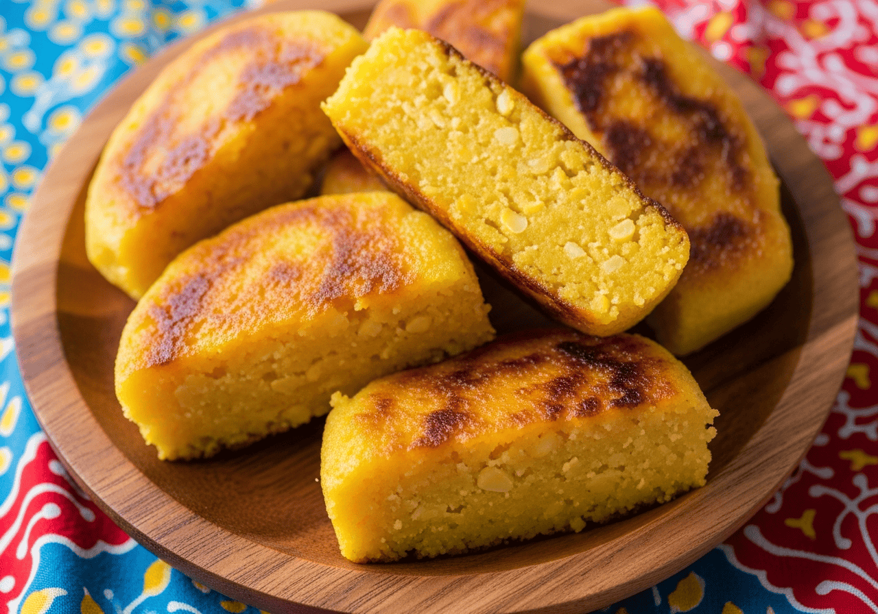 Dominican Arepa plated and served