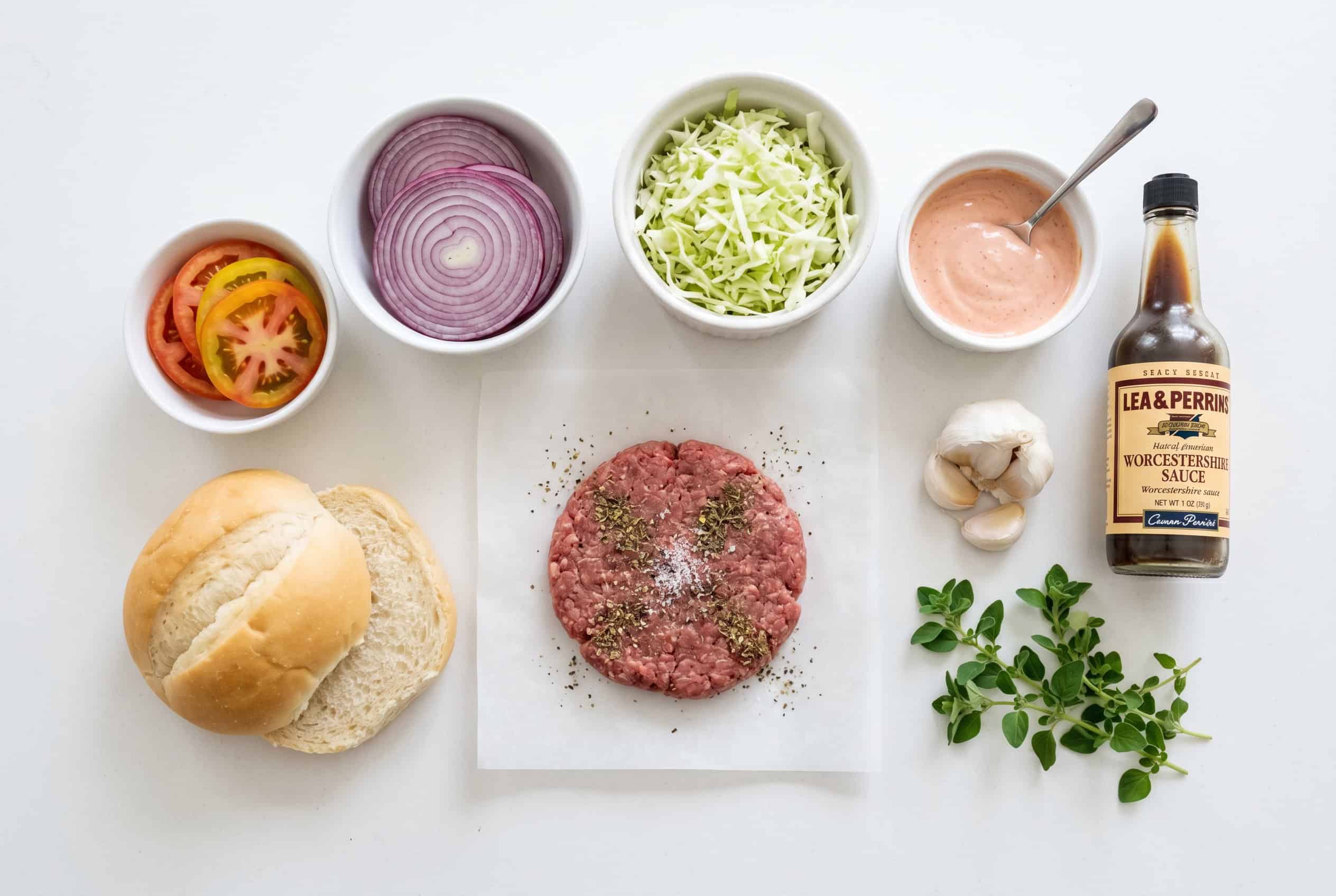 Ingredients for Dominican chimichurri burger recipe