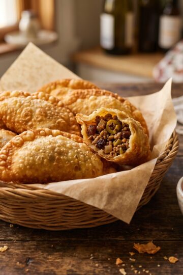 Empanaditas dominicanas — crispy fried half-moon pastries filled with beef picadillo