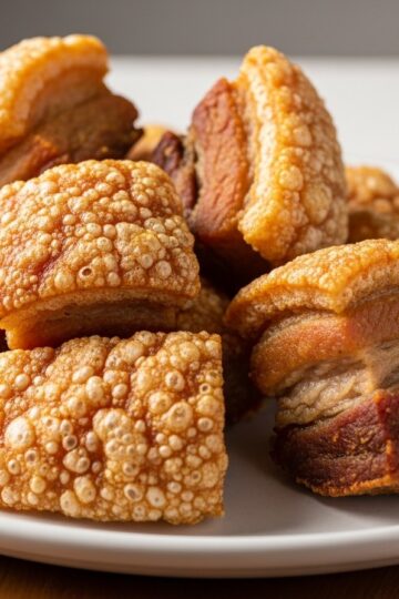 Extra Crispy Dominican Style Pork Cracklings Recipe (Chicharrones) — food photography