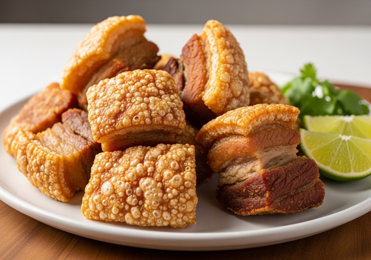 Extra Crispy Dominican Style Pork Cracklings Recipe (Chicharrones) — food photography