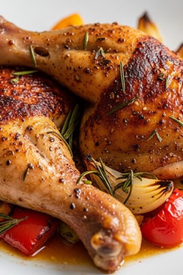 Flavorful Oven-Baked Chicken Leg Quarters Recipe — food photography