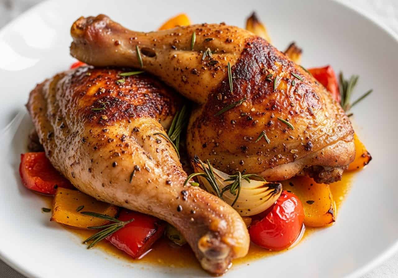 Flavorful Oven-Baked Chicken Leg Quarters Recipe — food photography