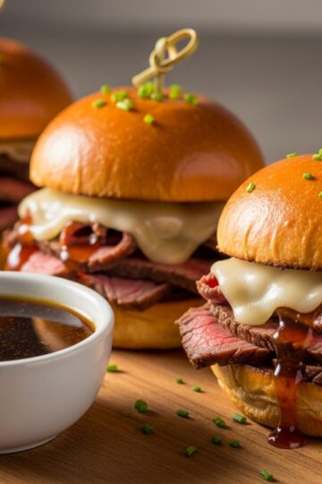 French Dip Sliders Recipe — food photography
