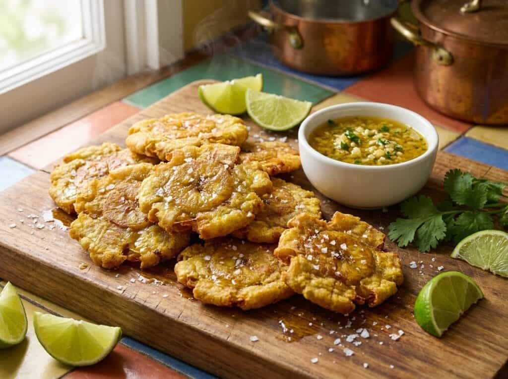 Dominican Tostones (Crispy Fried Plantains)