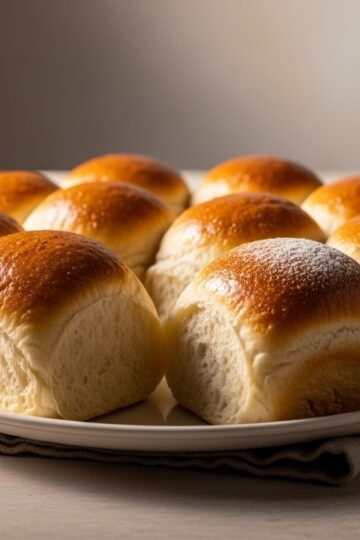 Homemade Cloverleaf Dinner Rolls — food photography