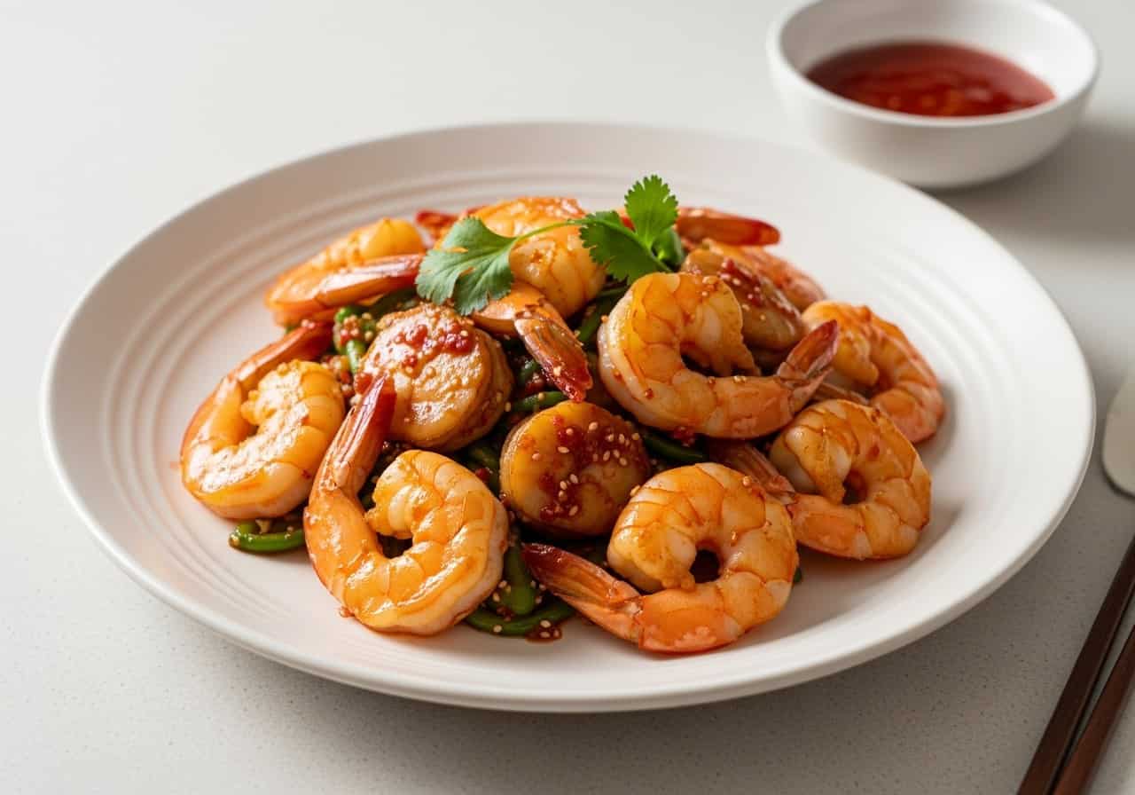 Spicy Gochujang Scallops & Shrimp – Creamy, Bold & Irresistible! Spicy Gochujang Scallops & Shrimp – Creamy, Bold & Irresistible! — food photography