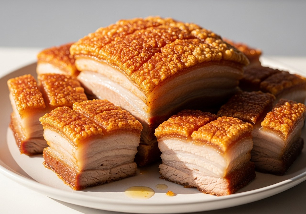 2 Lbs of Crispy Pork Belly in One Air Fryer Batch! — food photography