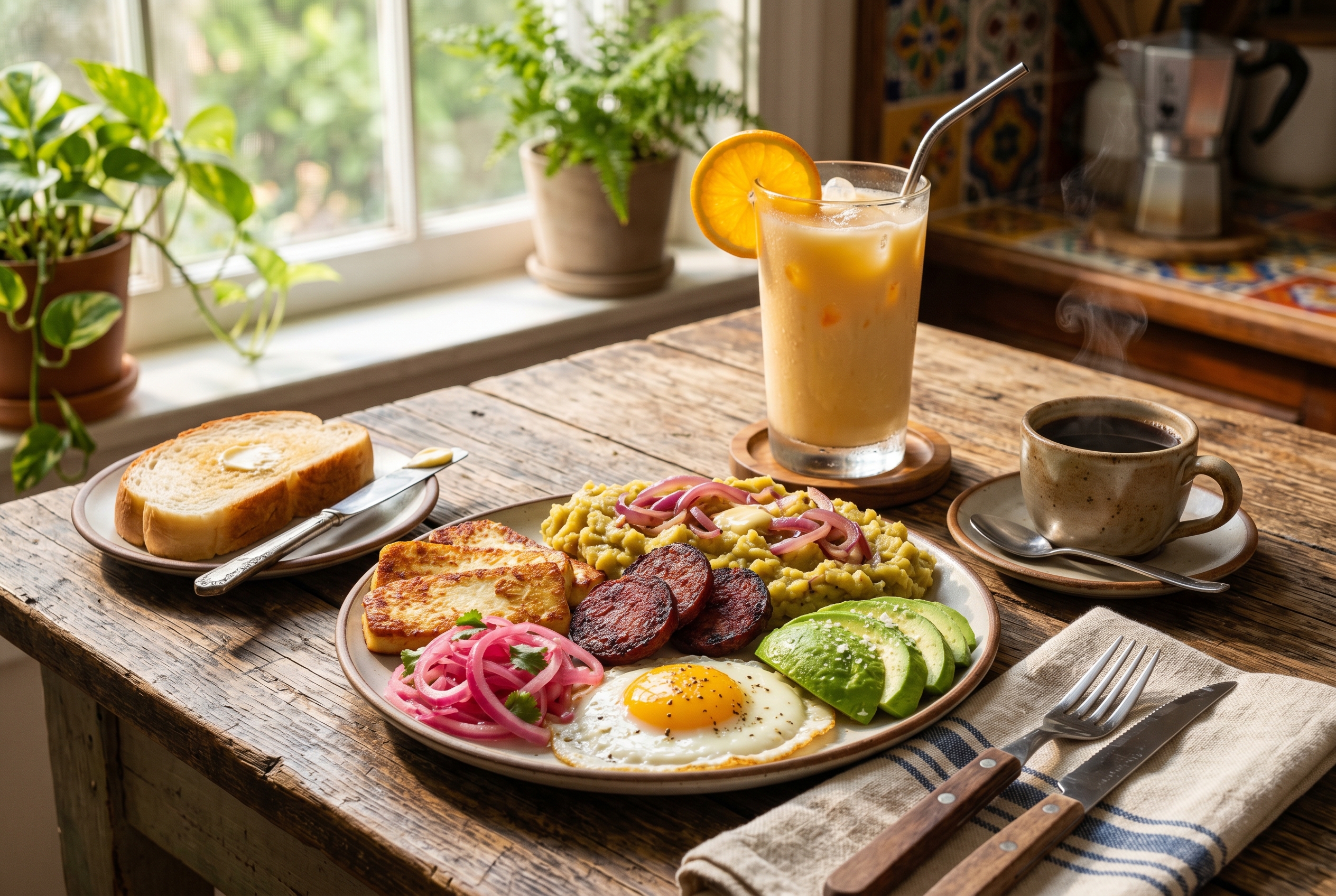 Los tres golpes served with Dominican coffee and morir soñando