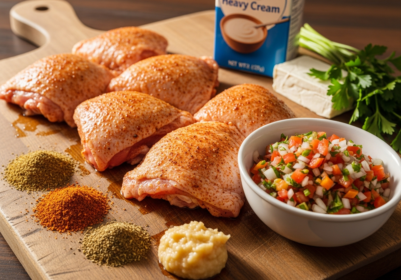 Preparing Marry Me Pollo Guisado