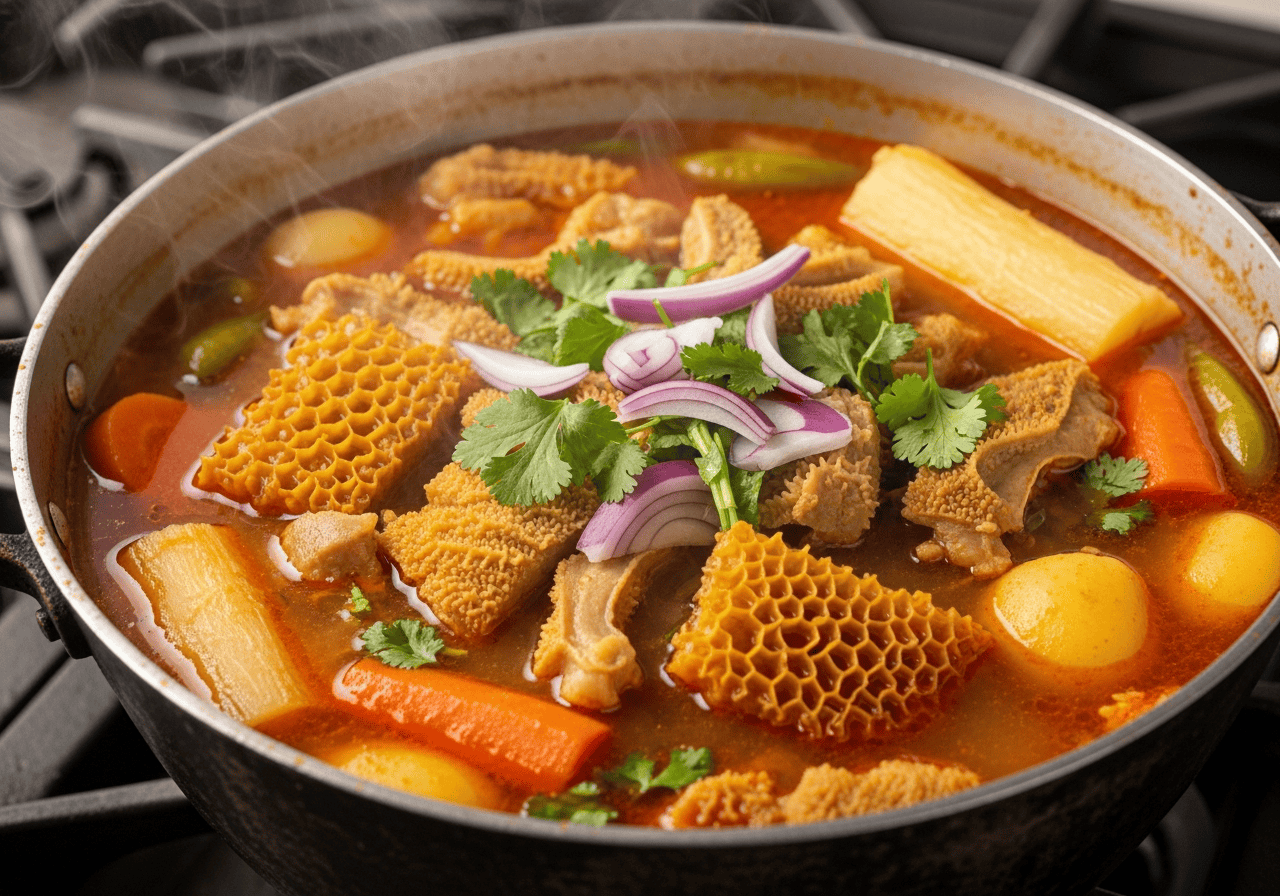 Cooking Mondongo Dominicano